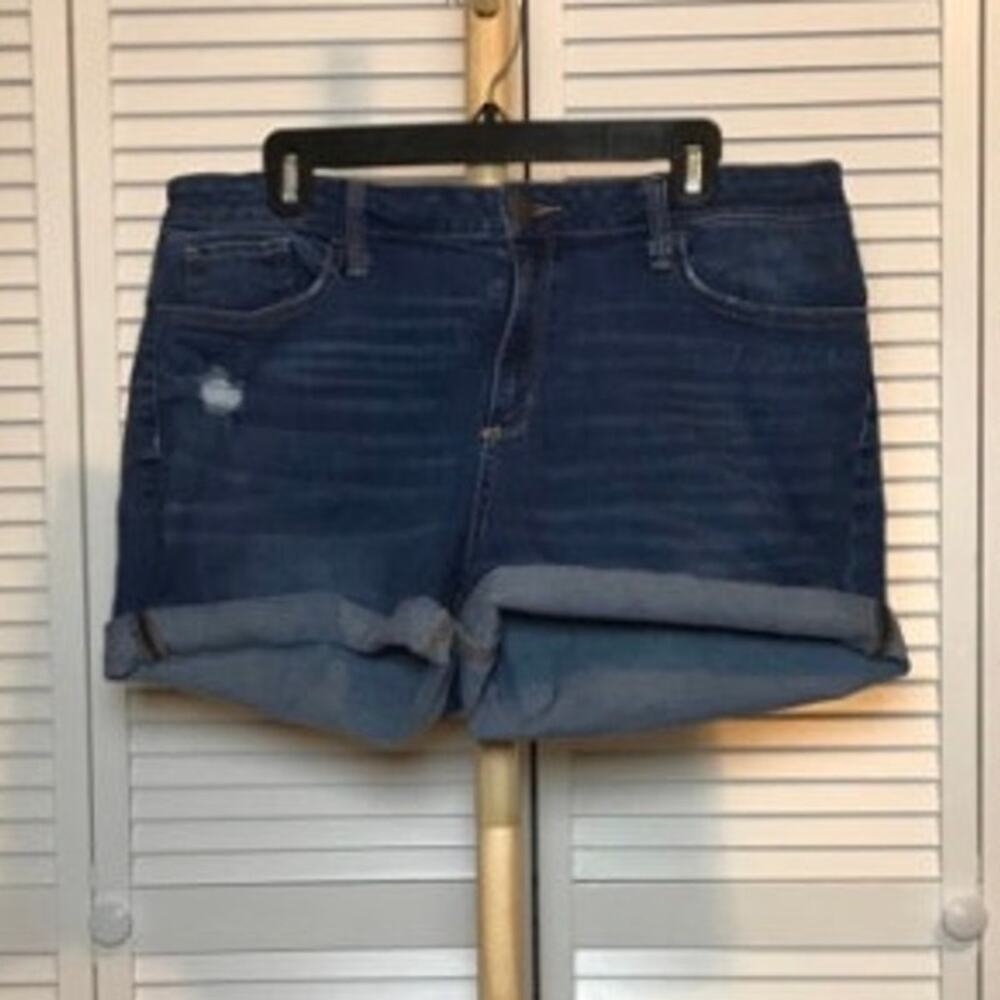 A New Approach High-rise Denim Jean Cuffed Hem Shorts 16